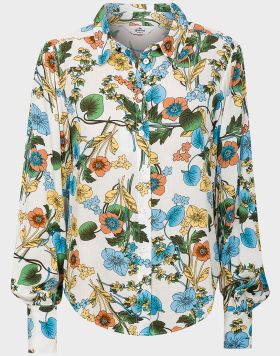 Wholesale Women's Ms Genius Floral Blouse in White | 12 pack