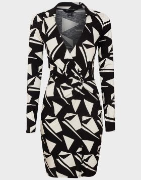 Ex UK Chainstore Ladies Wrap Geo Print Dress - 5 pack