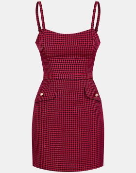 EX UK Chainstore Ladies Dogtooth Pinafore Dress - 9 pack