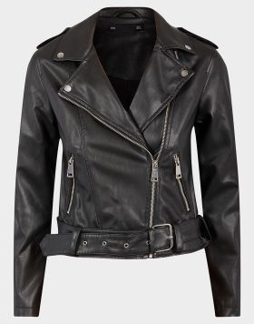 Ex UK Chainstore Ladies Faux Leather Biker Jacket - 3 pack