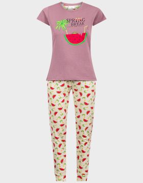 Rose & Lee Ladies Spring Break Watermelon Pyjama - 4 pack