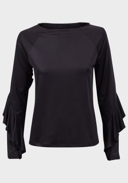 Ex UK Chainstore Ladies Frill Sleeve Boxy Top - 13 pack