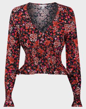 Ex UK Chainstore Ladies Shirred Waist Floral Top - 5 pack