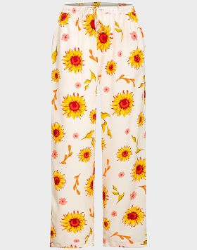 Wholesale Women's Ms Genius Floral Trousers in White | 12 pack
