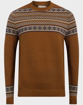 2nd Chapter Mens Fair Isle Crew Neck Jumper - 10 pack