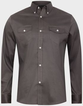 Wholesale Toplook Men's Pocket Shirt in Dark Grey | 13 pack