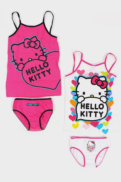 Girls Hello Kitty Vest & Briefs Set - 10 pack
